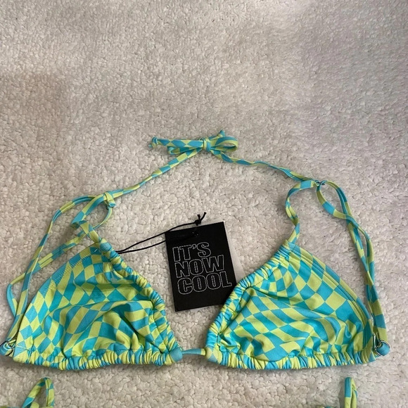 New! It’s Now Cool x free people checkered wave green blue bikini 14316 - Picture 14 of 14